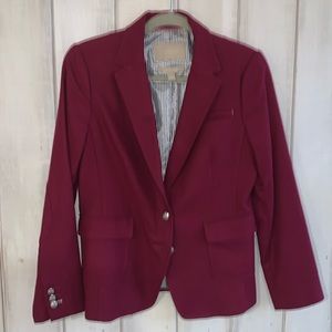 Beautiful raspberry wool Banana Republic womens blazer w/ silver buttons sz 8P